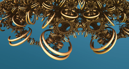 Abstract background, fantastic 3D circles and structures.