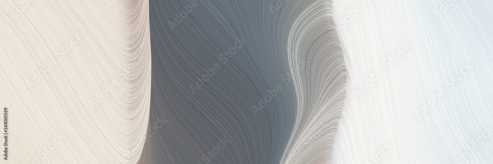 Aufkleber abstract modern horizontal banner with dim gray, beige and dark gray colors. fluid curved flowing wa