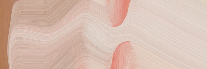 abstract colorful horizontal banner with pastel gray, peru and rosy brown colors. fluid curved flowing waves and curves for poster or canvas