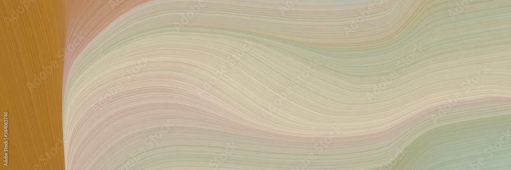 Leinwandbilder abstract decorative horizontal header with tan, sienna and dark khaki colors. fluid curved lines wit