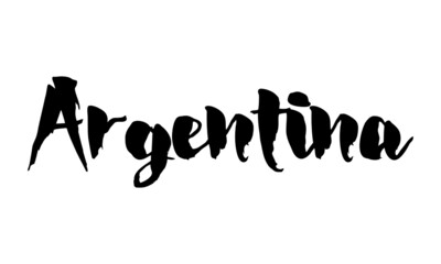 Argentina Country Name Handwritten Text Calligraphy