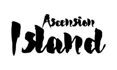 Ascension Island Country Name Handwritten Text Calligraphy