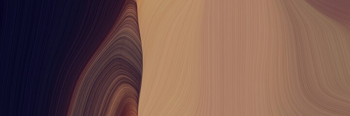 abstract decorative horizontal header with pastel brown, very dark pink and old mauve colors. fluid curved lines with dynamic flowing waves and curves for poster or canvas