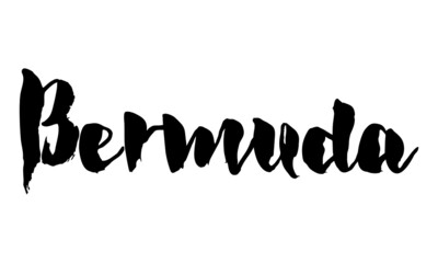 Bermuda Country Name Handwritten Text Calligraphy