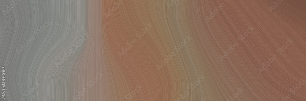 Poster abstract surreal banner with pastel brown, gray gray and dim gray colors. fluid curved lines with dynamic flowing waves and curves for poster or canvas