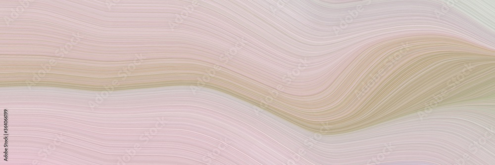 Poster abstract decorative designed horizontal banner with pastel gray, tan and rosy brown colors. fluid curved lines with dynamic flowing waves and curves for poster or canvas