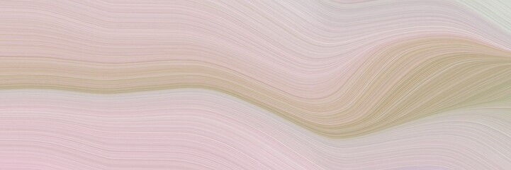 abstract decorative designed horizontal banner with pastel gray, tan and rosy brown colors. fluid curved lines with dynamic flowing waves and curves for poster or canvas