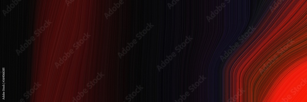 Aufkleber abstract colorful horizontal banner with black, strong red and dark red colors. fluid curved flowing