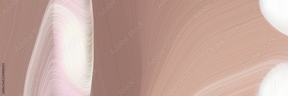 Poster abstract artistic header with rosy brown, misty rose and silver colors. fluid curved flowing waves a