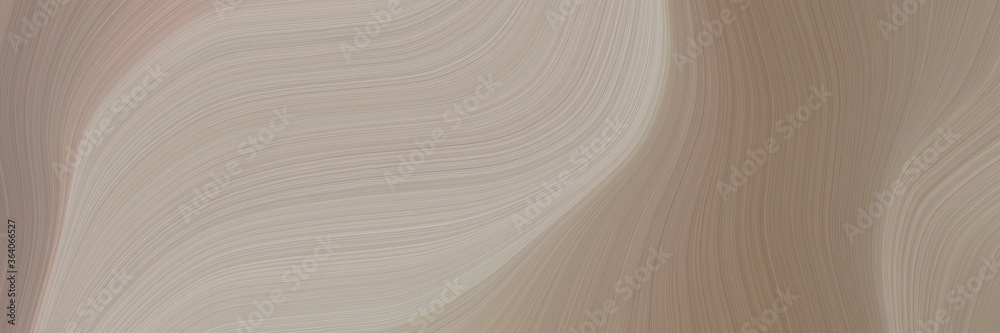 Poster abstract colorful horizontal header with rosy brown, pastel brown and silver colors. fluid curved flowing waves and curves for poster or canvas