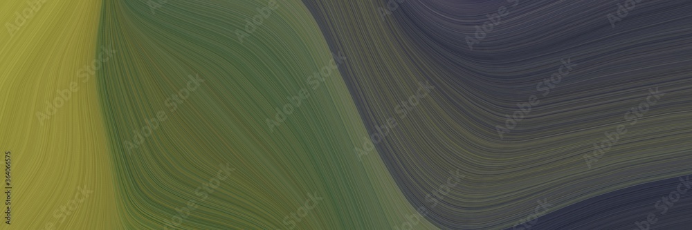 Poster abstract colorful banner design with dark olive green, dark slate gray and olive drab colors. fluid curved flowing waves and curves for poster or canvas