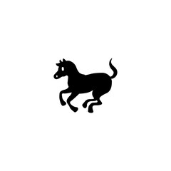 Horse vector flat icon. Isolated running horse illustration