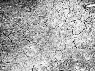 old cracked wall in black and white