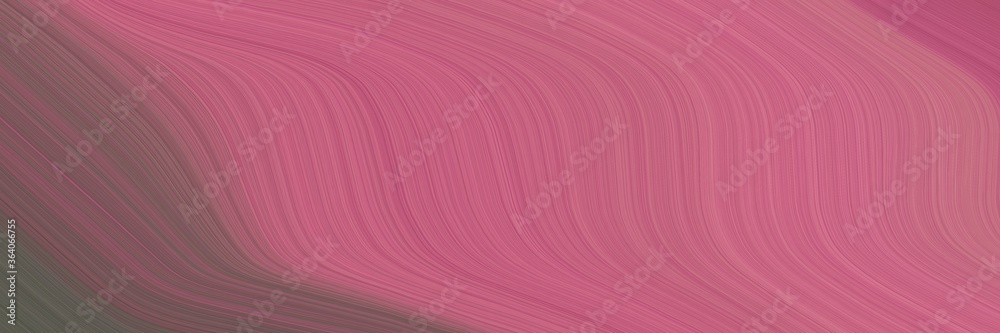 Poster abstract flowing designed horizontal banner with mulberry , dim gray and pastel brown colors. fluid curved lines with dynamic flowing waves and curves for poster or canvas