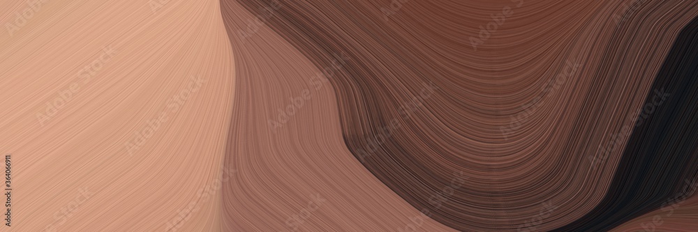 Poster abstract surreal banner design with pastel brown, old mauve and tan colors. fluid curved lines with dynamic flowing waves and curves for poster or canvas