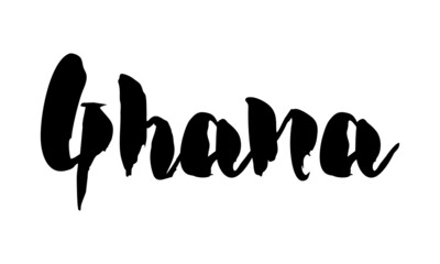 Fototapeta premium Ghana Country Name Handwritten Text Calligraphy
