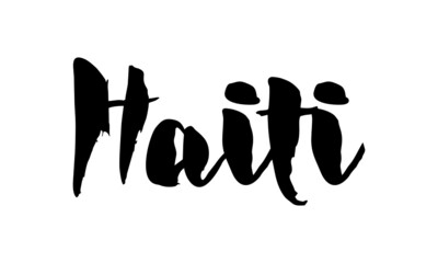 Haiti Country Name Handwritten Text Calligraphy