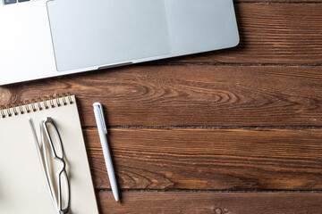 Top view of modern technology working place