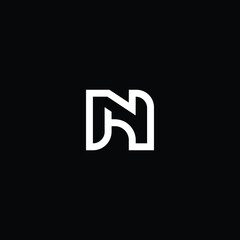 Minimal elegant monogram art logo. Outstanding professional trendy awesome artistic N NN initial based Alphabet icon logo. Premium Business logo white color on black background