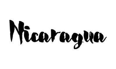 Nicaragua Country Name Handwritten Text Calligraphy