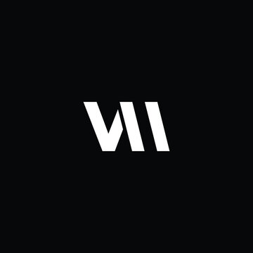 Minimal elegant monogram art logo. Outstanding professional trendy awesome artistic VM MV initial based Alphabet icon logo. Premium Business logo white color on black background