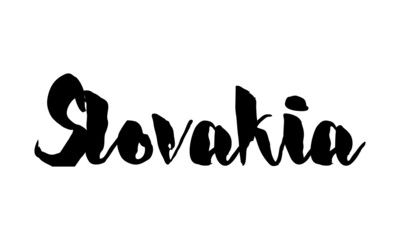 Slovakia Country Name Handwritten Text Calligraphy