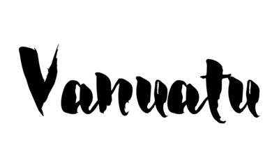 Vanuatu Country Name Handwritten Text Calligraphy