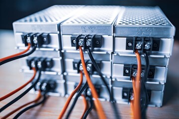 Close-up metal cases for storing power supply