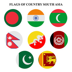 set flags of countries in asia continent icon vector symbol of country illustration isolated white background