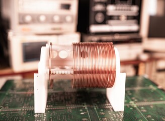 Close-up large and small coils
