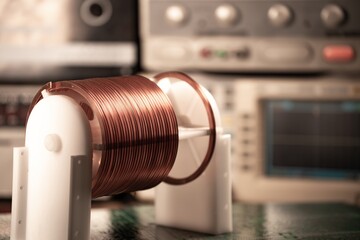Close-up large and small coils