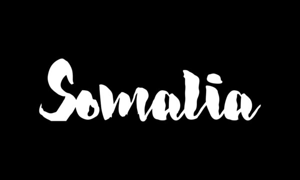 Somalia Country Name Handwritten Text Calligraphy
