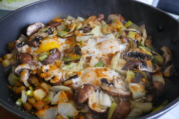 Plat Nourriture Omelette Oeuf Champignon 