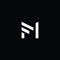 Minimal elegant monogram art logo. Outstanding professional trendy awesome artistic MF FM initial based Alphabet icon logo. Premium Business logo white color on black background
