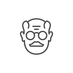 Old man line outline icon