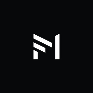 Minimal elegant monogram art logo. Outstanding professional trendy awesome artistic MF FM initial based Alphabet icon logo. Premium Business logo white color on black background