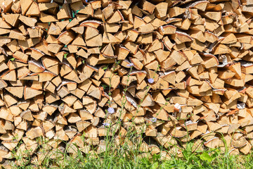 Cross section of the timber for the background. Selective trendy soft focus.