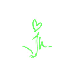 jn initial letter handwriting and signature logo