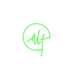 mf initial letter handwriting and signature logo