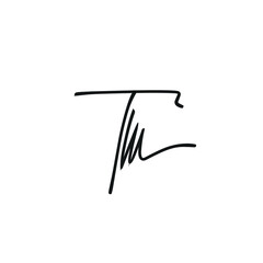 Tm initial letter handwriting and signature logo