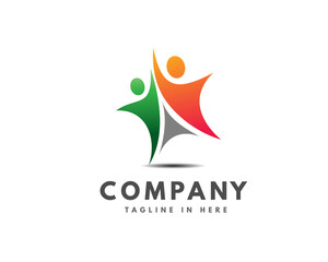 human success team star raise reach star logo symbol icon design illustration