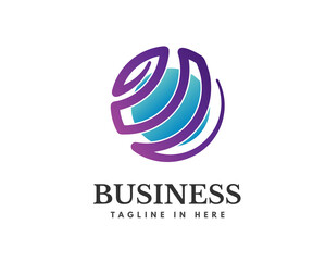 Circle world earth abstract business logo symbol icon design illustration