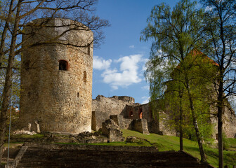 Ruin of castle in Cesis.