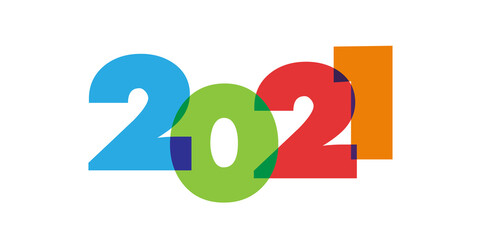 2021, happy new year. Vector creative number