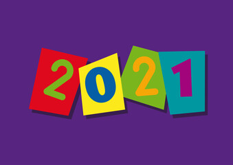 2021, happy new year. Vector creative number