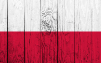 Poland flag on wooden boards