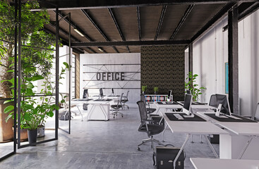contemporary loft office