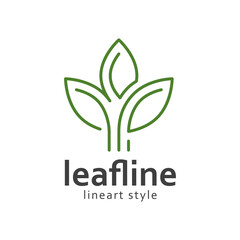 Leaf line art style logo