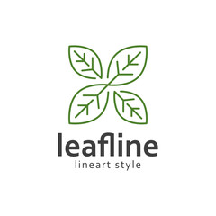 Leaf line art style logo