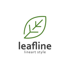 Leaf line art style logo